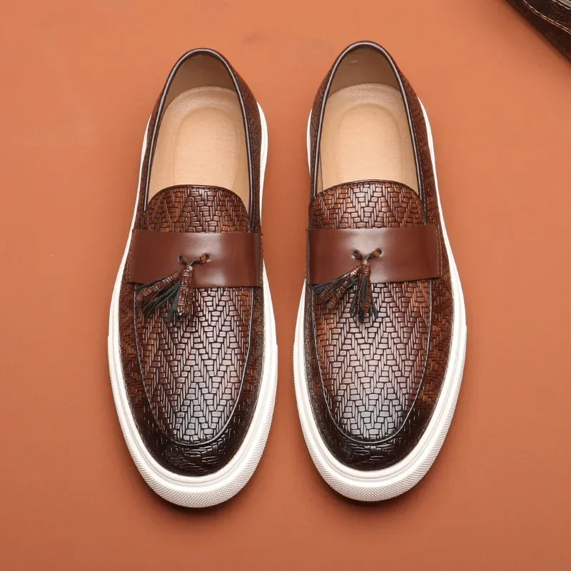 Luciano Woven Leather Loafers
