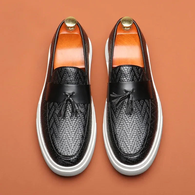Luciano Woven Leather Loafers