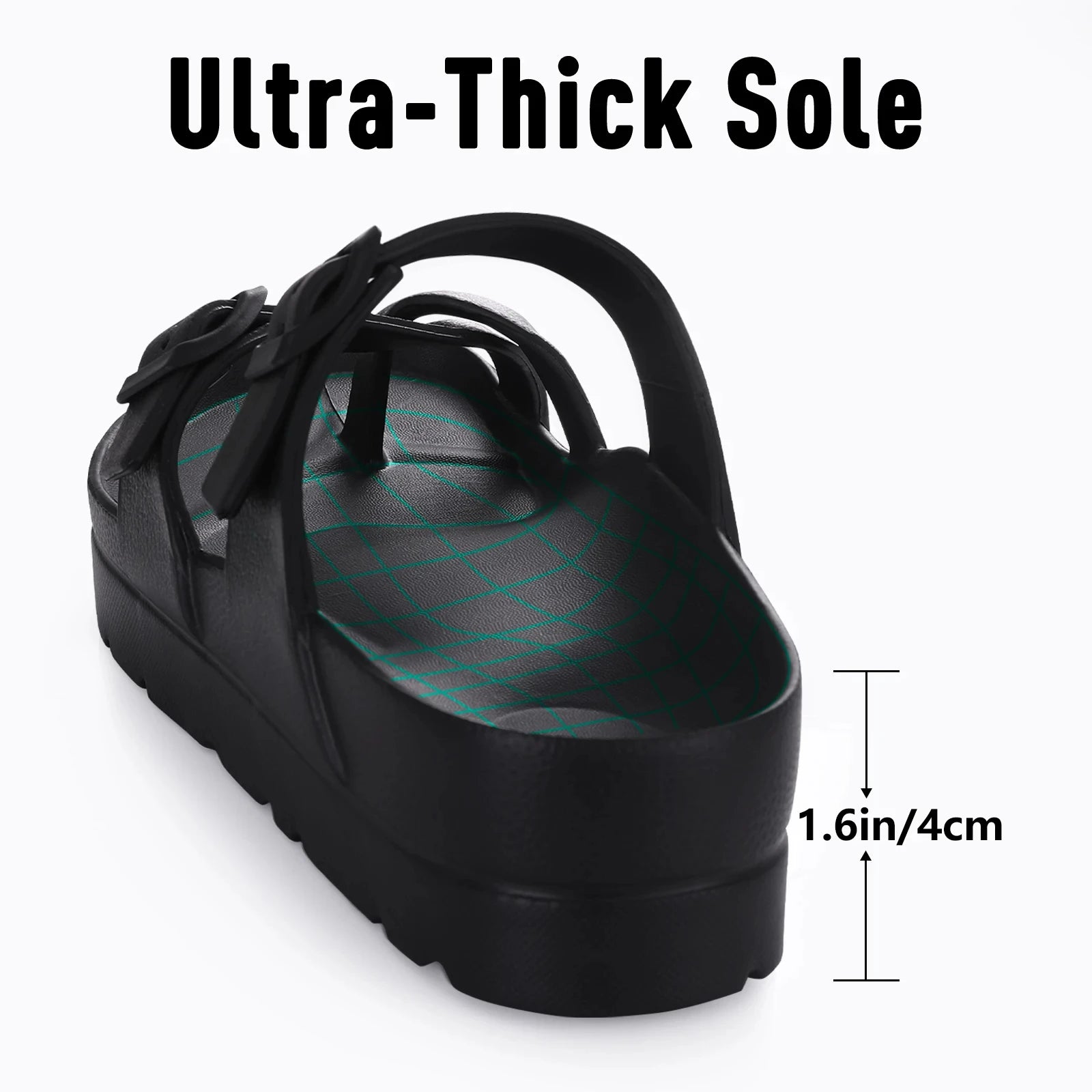 Crestar Women Platform Sandals Fashion EVA Insole Clogs with Arch Support Adjustable Buckle Slippers Outdoors Non-slip Sandals