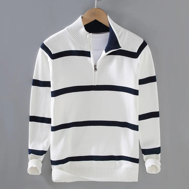 Napoli Striped Quarter-Zip Pullover